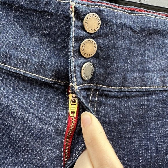 Vintage Tommy Hilfiger Y2K Wide Hipster Bootcut Jeans Snap Women’s Size 6 - Picture 5 of 8